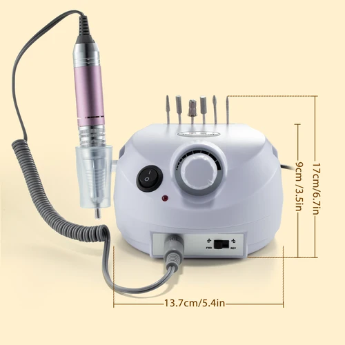 Imagen 2 del producto Kit de taladro eléctrico profesional para uñas acrílicas y gel, juego de 35000RPM para dar forma, pulir y pulir, uso en el hogar y en salón