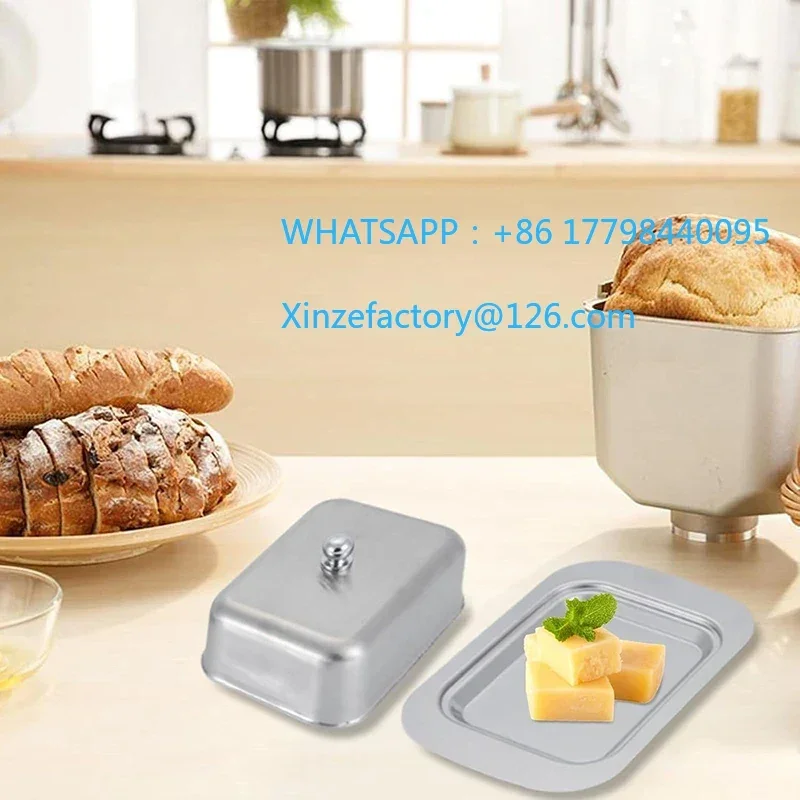 Customizable Butter Dish, Stainless Steel Butter Dish with Lid - Solid Cheese/Butter Container - Butter Cheese Kitchen Cooking S