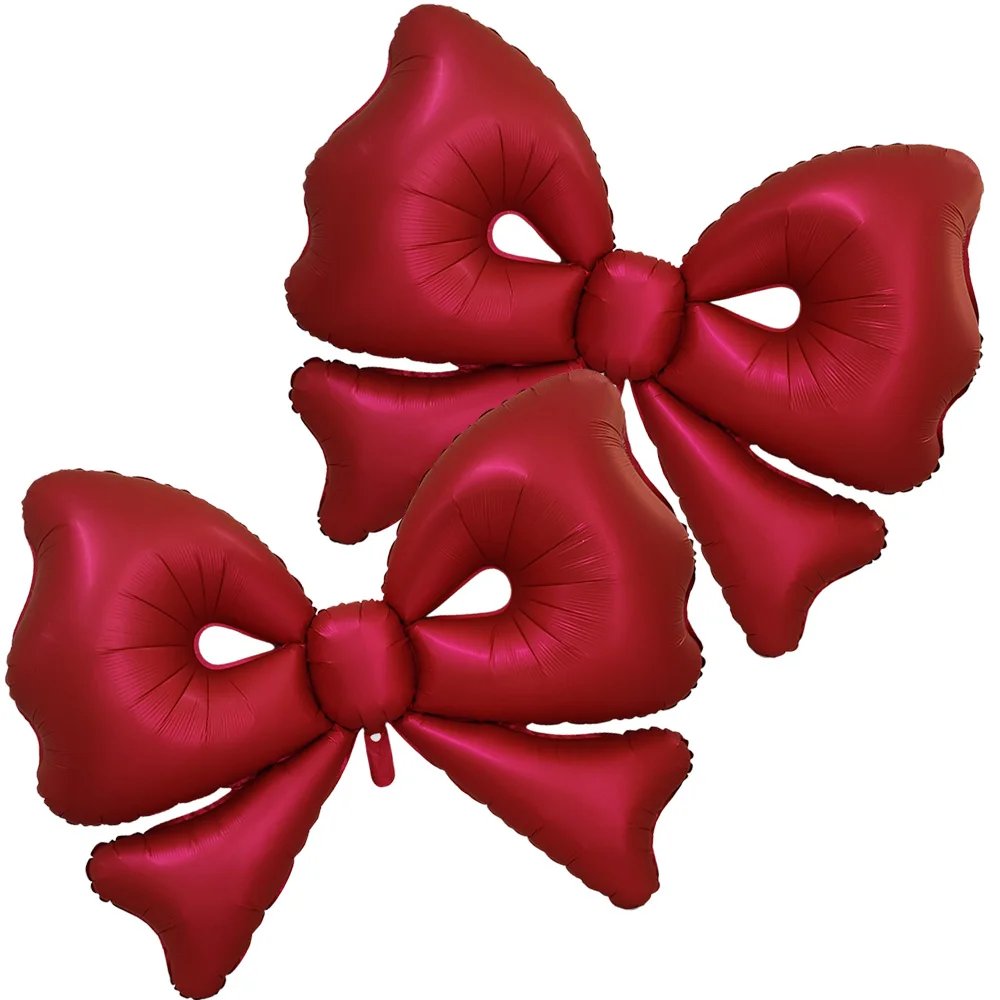 Paquete de 2 globos de lazo rojo mate de 50 pulgadas, enormes globos de papel de aluminio con lazo rojo, elegantes globos de arco gigante rojo; Adecuado para fiestas de cumpleaños, despedidas de soltero, fiestas de graduación, ceremonias de graduación, de
