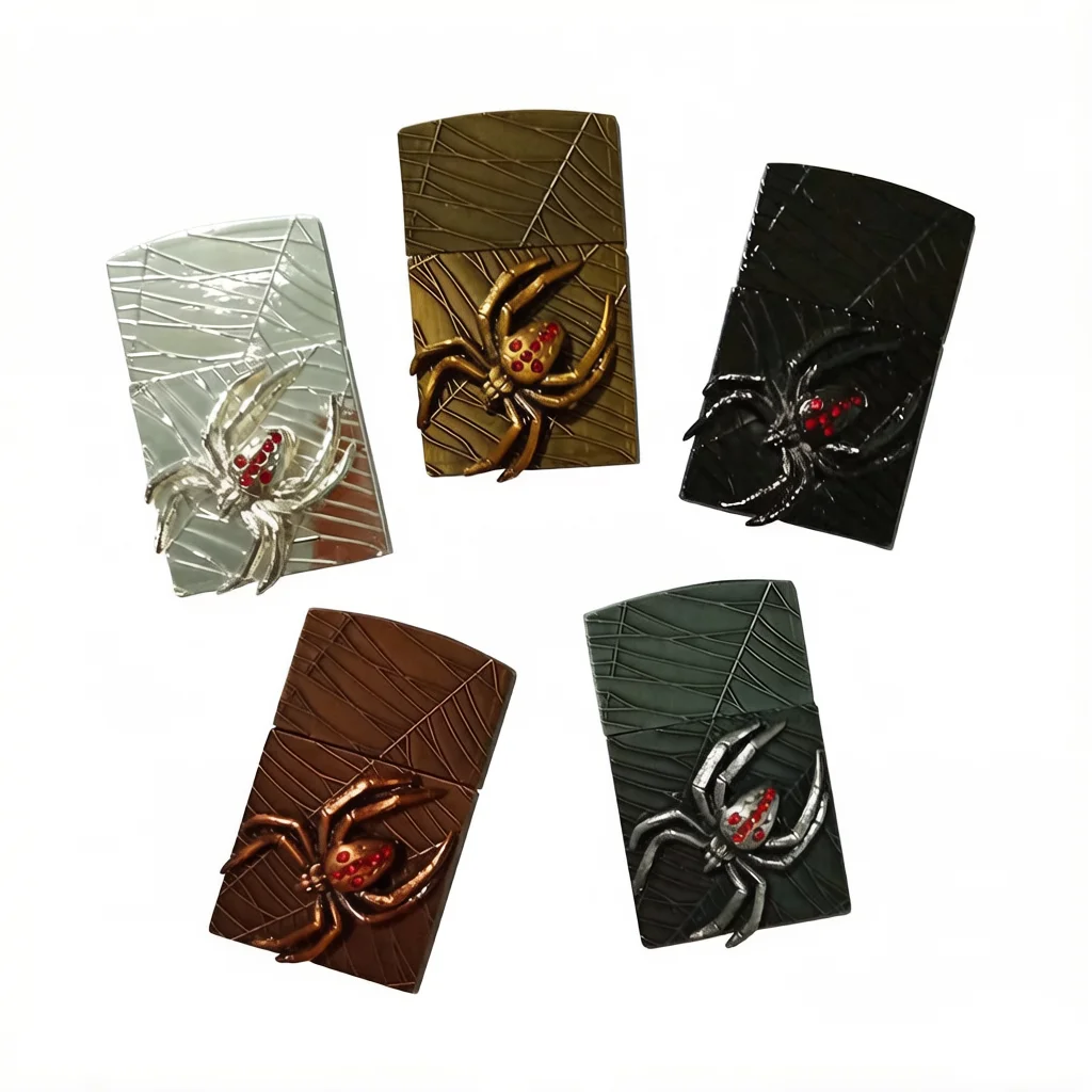 DIY Metal Badge Sticker Decoration Parts Accessories Big Spider For ZP Zorro Lighters