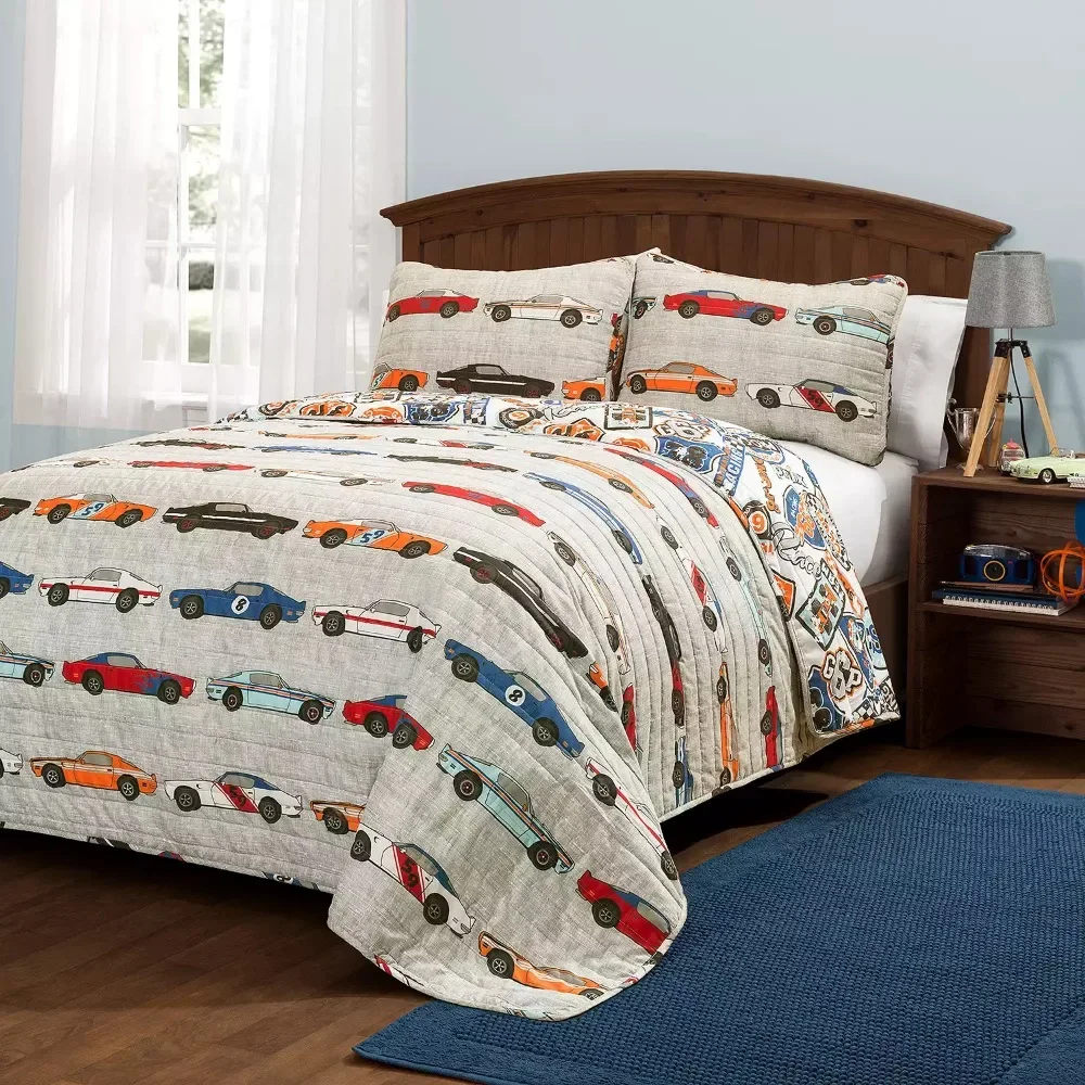 

Race Cars Quilt Set Bedroom Household Cartoon Printing Quilt Set Air Conditioning Quilt Suitable for Spring and Autumn