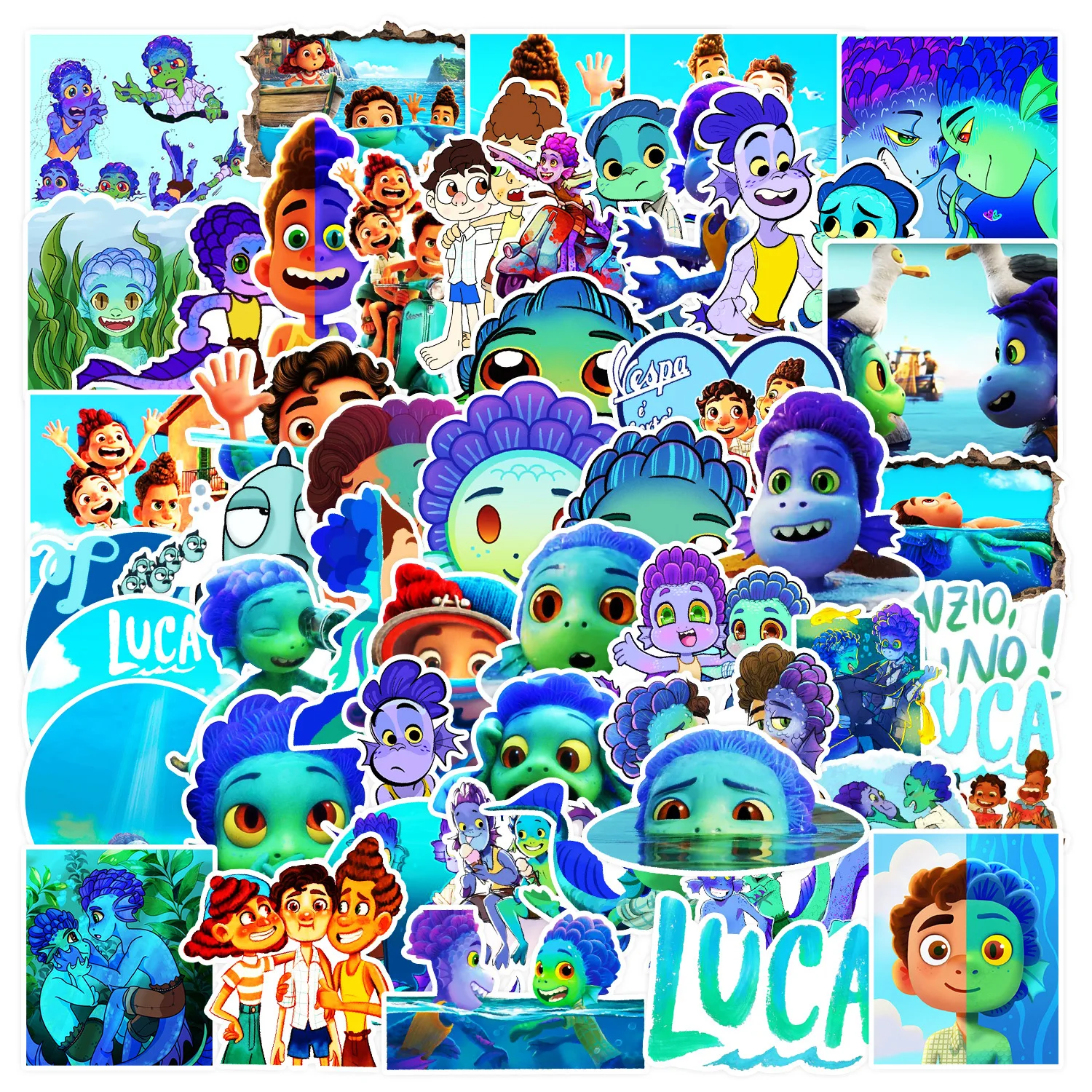 10/30/50PCS Funny Disney Anime Movies Luca Graffiti Sticker DIY Laptop Phone Guitar Helmet Waterproof Decals for Kids Toy Gift