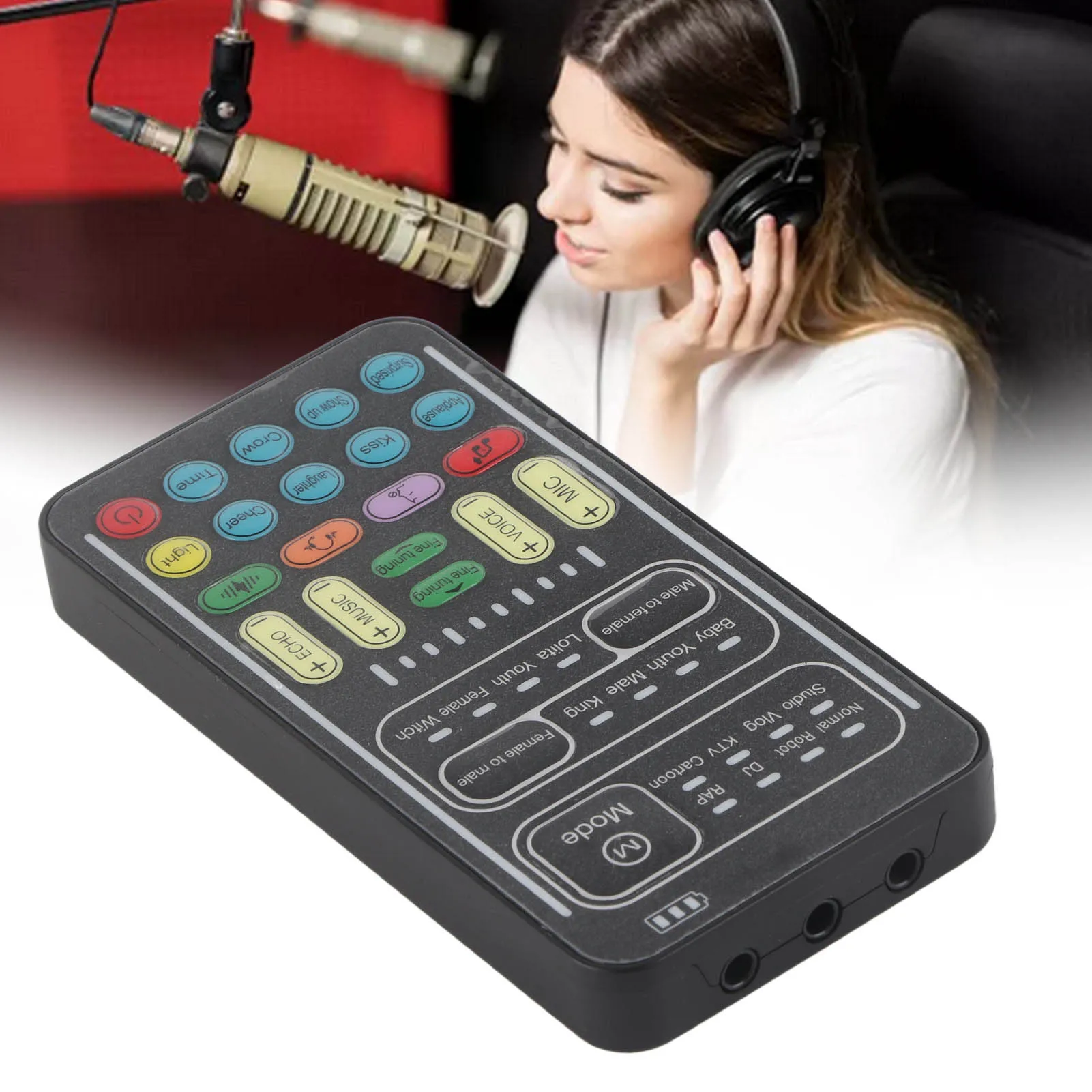 I9 Voice Changer Set Multifunction Portable Recording Mini Sound Card for Game Anchor Recording Computer Sound Changer