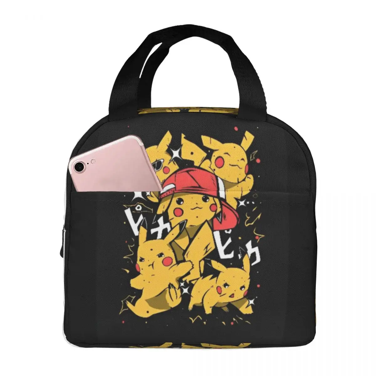 Pokemon Pikachu Lunch Bag Cute Lunch Box For Women Picnic Convenient Cooler Bag Custom Thermal Tote Handbags