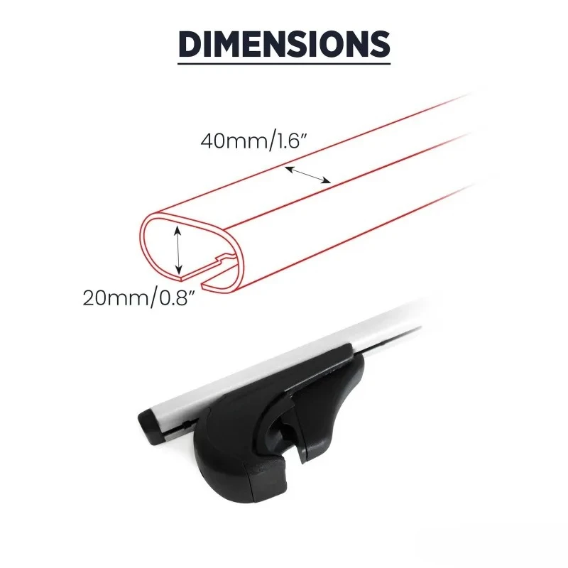For 2019-2025 Subaru Ascent Roof Rack Cross Bars Set, Heavy Duty Black 2-Piece
