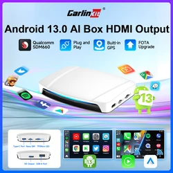 HDMI CarlinKit TV Box 8G+128G Android 13 CarPlay AI Box Video Output Qualcomm SDM660 Android Auto Wireless CarPlay For Netflix