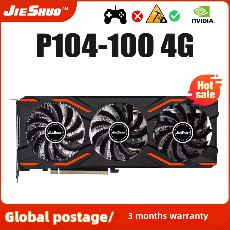 

JIESHUO NVIDIA P104 100 4 Гб 1920SP графическая карта для майнинга 16nm GDDR5X GPU 256-bit P104 100 4g KAS RVN CFX Eth (небольшая ржавчина)