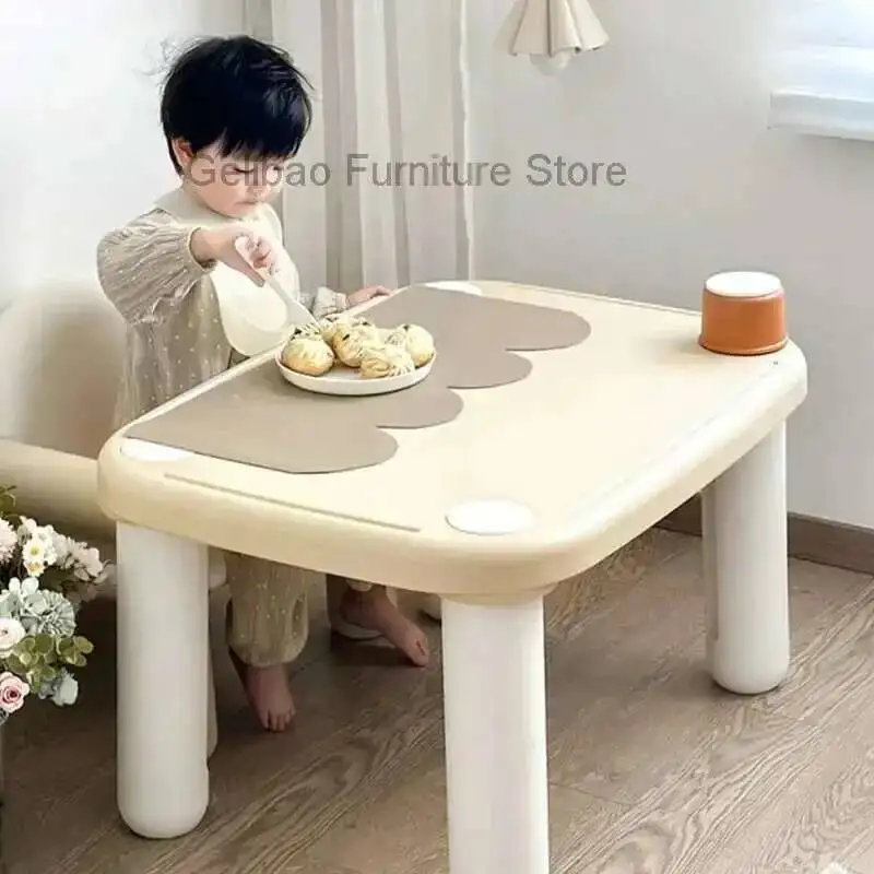 Set Meja Belajar Anak-Anak dari Plastik, Perlengkapan Furnitur Sekolah, Meja untuk Anak Perempuan, TK, Ruang Kelas, Kursi Bayi, Perlengkapan Anak