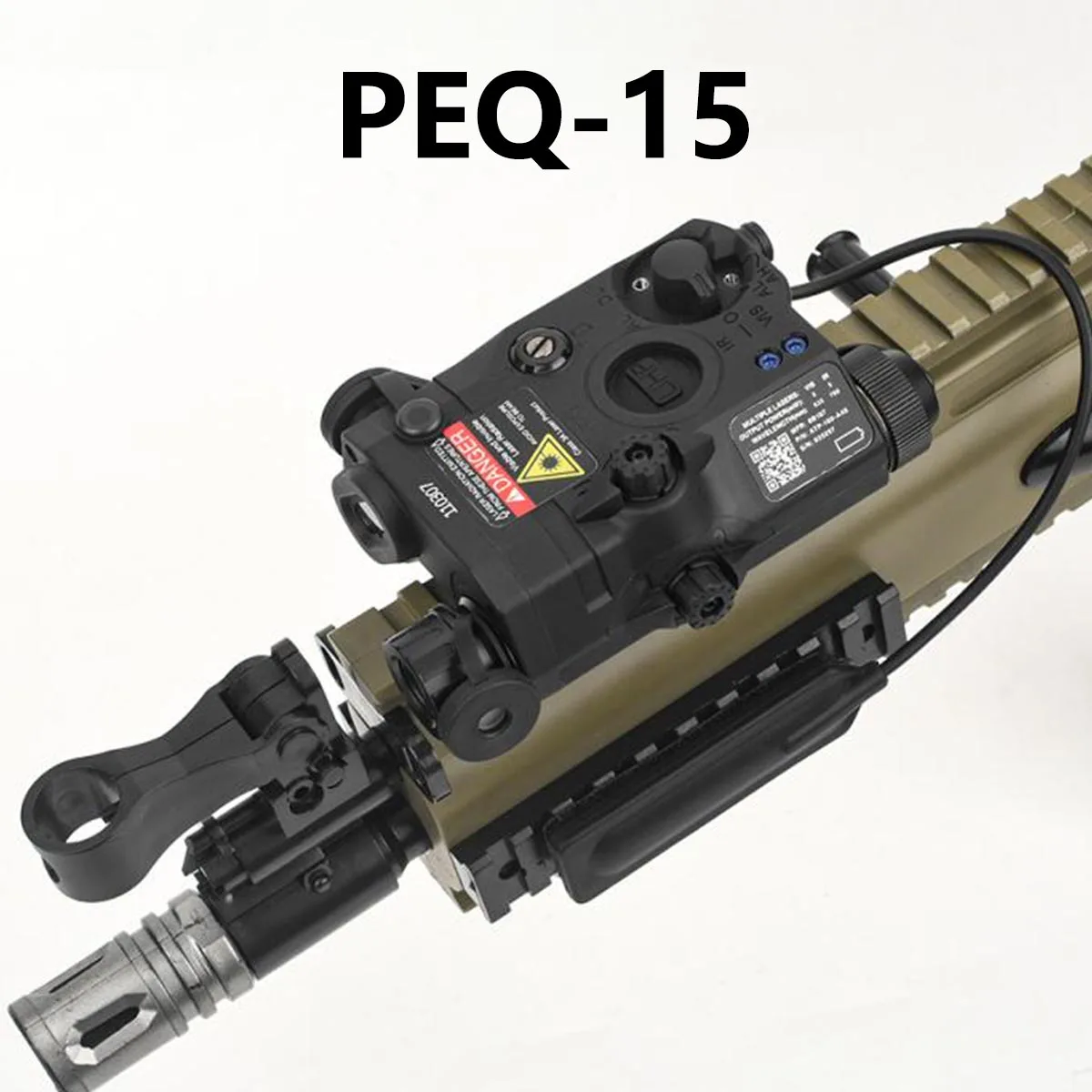Image of Airsoft PEQ PEQ-15 PEQ15 Laser Taktisches Rot-Grün-IR-Fülllicht LED Stroboskop Jagd-Scout-Licht für Gewehr AR15 M4 AK47
