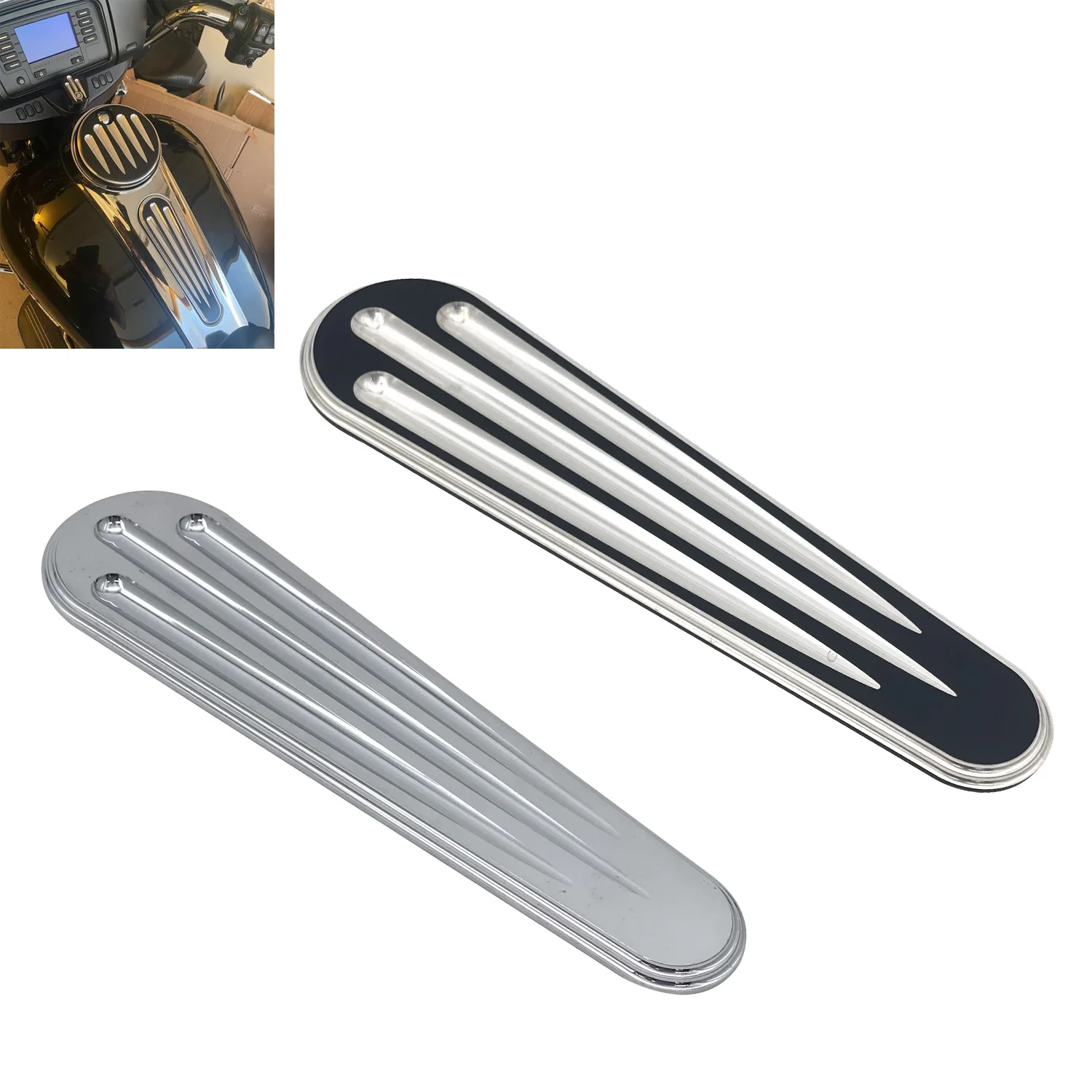 오토바이 CNC 가스 연료 탱크 대시 삽입 커버 패드, 할리 투어링 로드 스트리트 글라이드 FLHX FLTRX 2008-2018