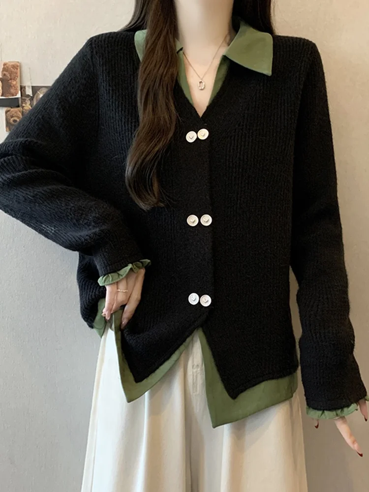 

Весенний женский длинный вязаный свитер 2026 года, повседневный, однотонный, приталенный, базовый слой, кардиган-топ с открытыми плечами