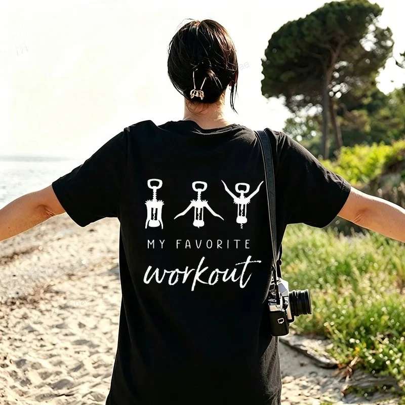 Wine Enthusiast Printed Casual Short Sleeved New Personalized Men's and Women's Soft and Skin Friendly Fashionable T-shirt