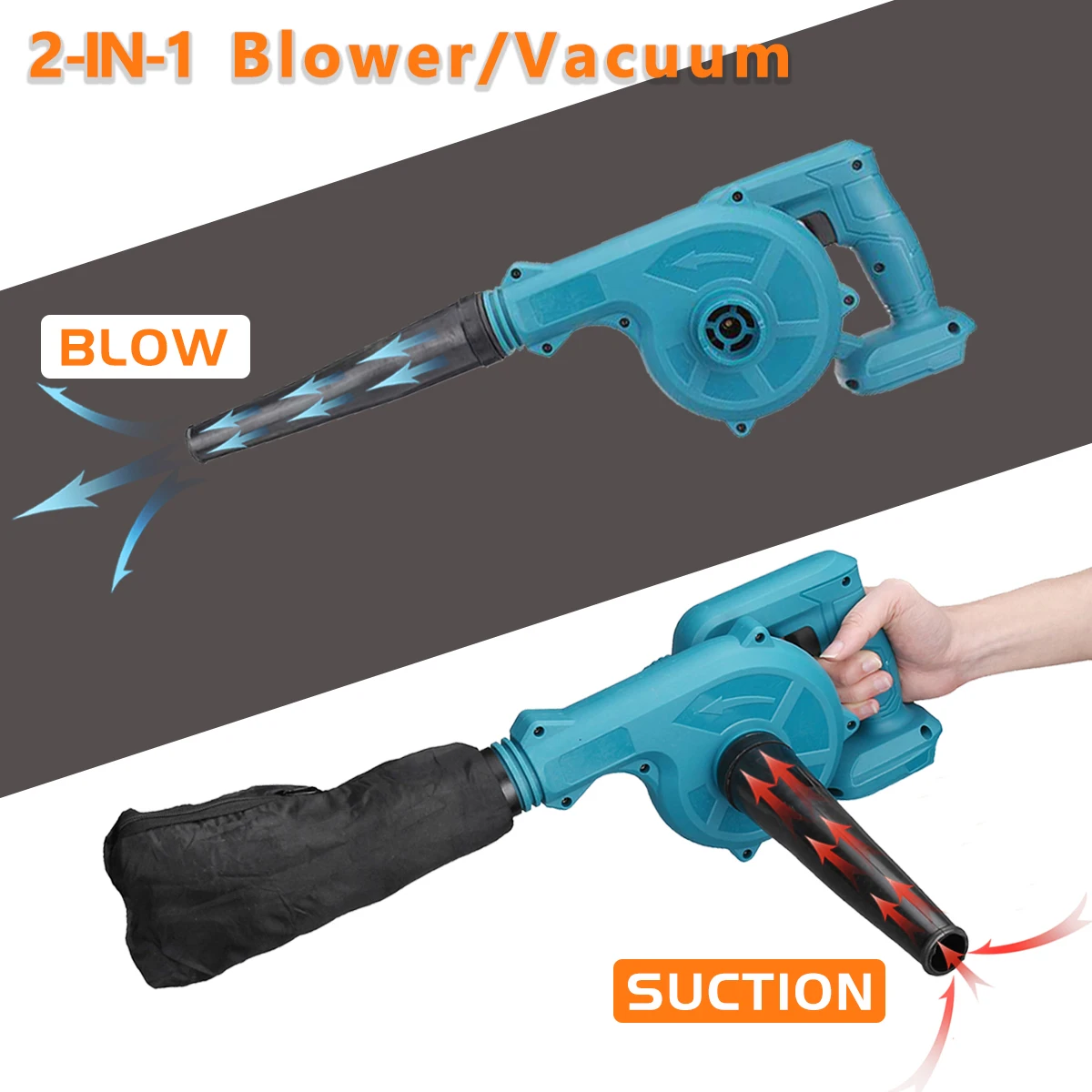 

Cordless Electric Air Blower & Suction Portable Handheld Leaf Computer Dust Collector Cleaner Power Tool For Makita 18V Battery