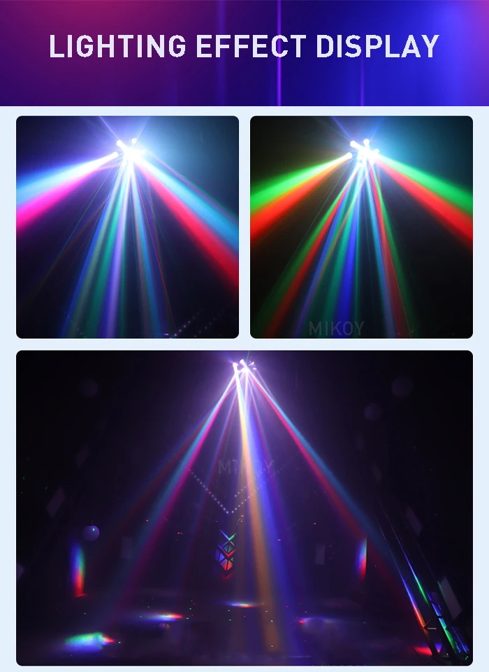 LED 10X10W 6 Kopf Moving Head Strahl Licht RG Laser Strobe Licht DMX Bühne Licht Voll farbe Strahl Licht Rotierenden Disco Party Bar – Detail 3