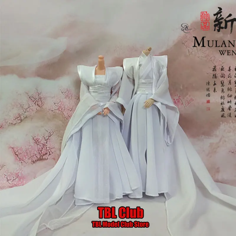 

In Stock 1/6 Scale Soldier Chinese Ancient Traditional White Fairy Wedding Dress Hanfu Clothes For 12inch Action Figure Doll