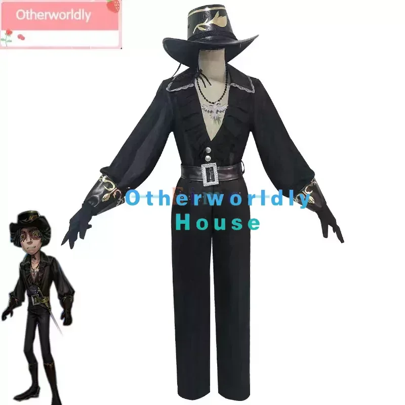 Game Identity V Prospector Norton Campbell Cosplay Costume Black Tulip Suit With Hat Hallween Carnival Uniforms Custom Made