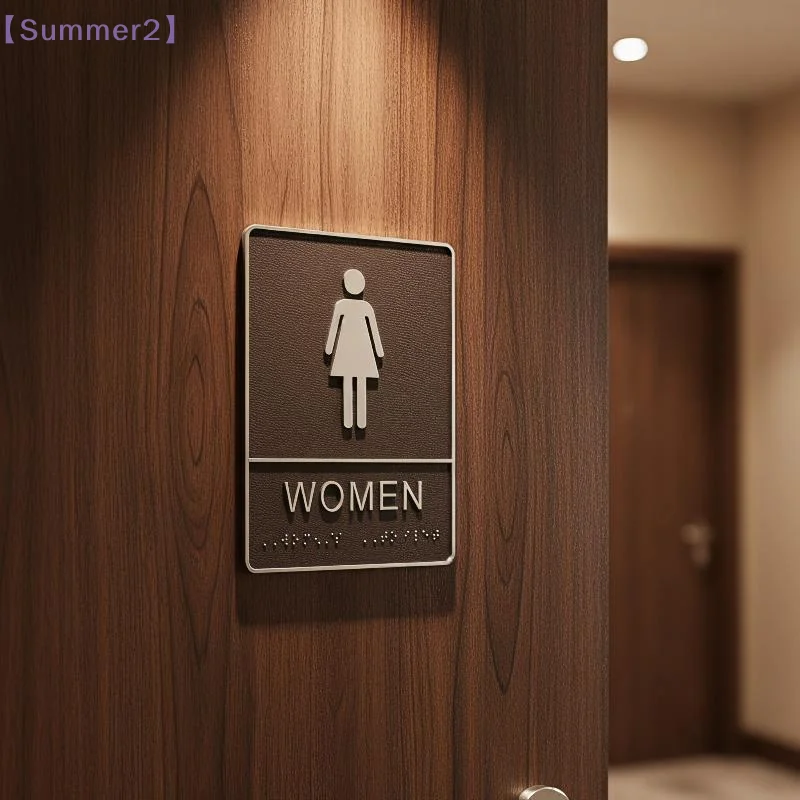 【Xia2】Self-adhesive Acrylic Bathroom Identification Sign Men Women Restroom Door Sign Board Mark Office Mall Removable Sticker
