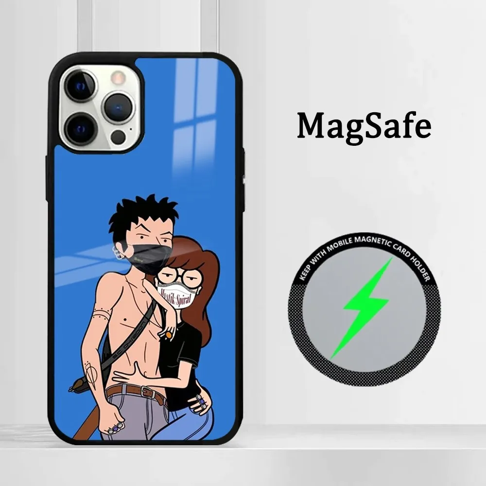 Anime D-Daria Phone Case For IPhone 16 15 14 13 12 11 Pro Max Plus Mini Magsafe Mirror Wireless Magnetic Cover