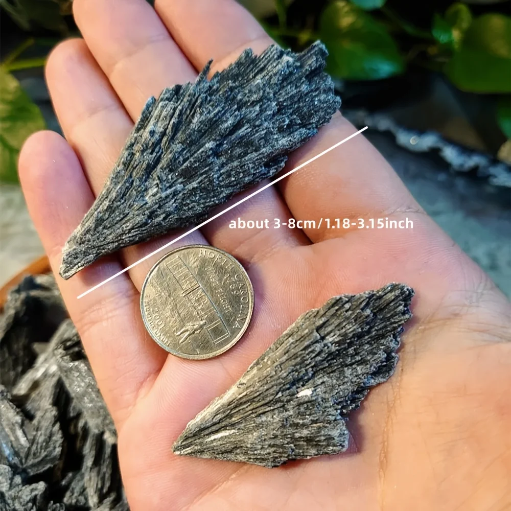 Black Kyanite Fans, Jewelrycrafting,Black Kyanite Natural Medium Fan, Wand Crystal Stone, Rough Black Kyanite Fan, Natural Stone