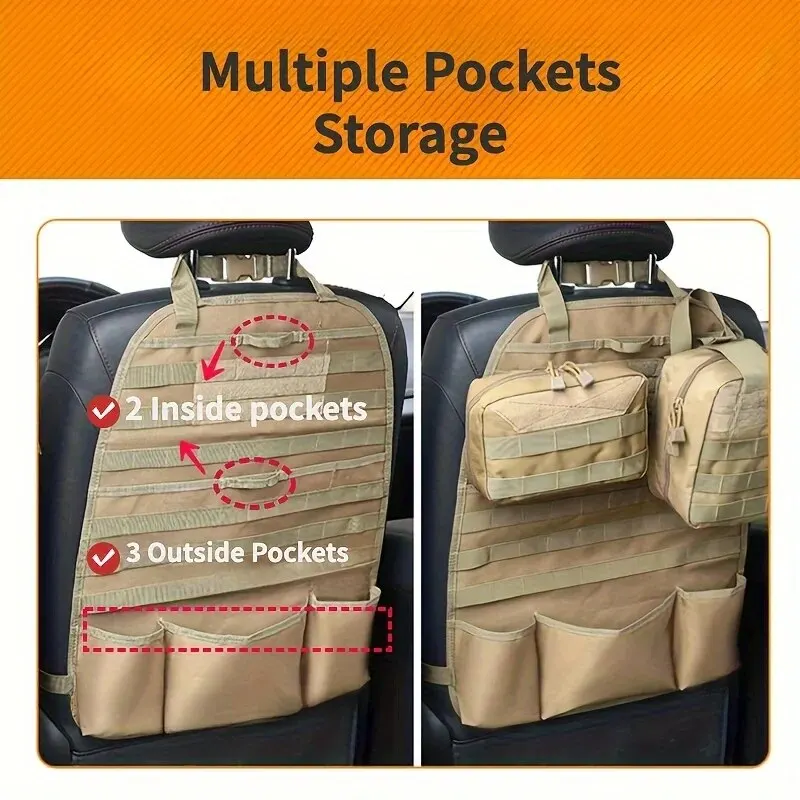 Car Backseat Hanging Bag, Tactical Accessory Organizer, Self-Driving Hunting Outdoor Storage Bag Classified Storage Bag