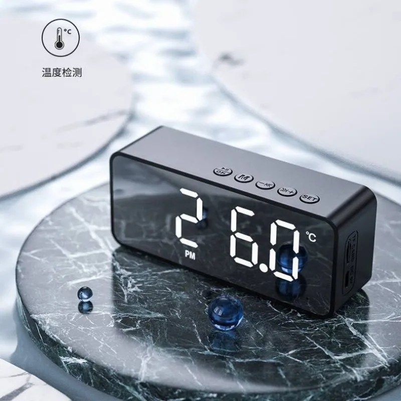 G50 Wireless Bluetooth Speaker with FM Mini Card Mirror Alarm Clock Audio Stall Receiving K Voice Prompt