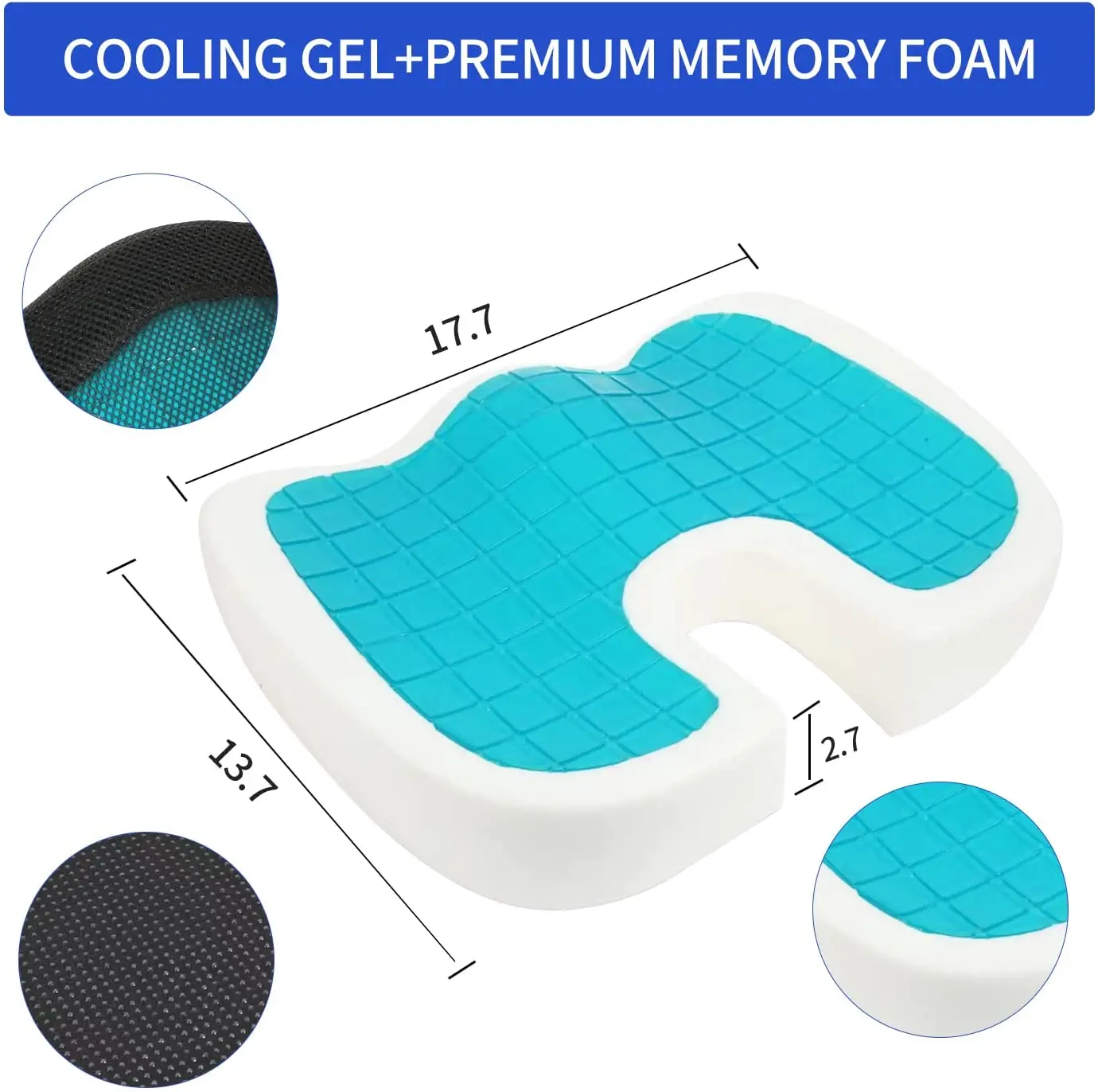 Gel Orthopedic Memory Cushion Foam U Coccyx Travel Seat Massage Car Office Chair Protect Healthy Sitting Breathable Pillows