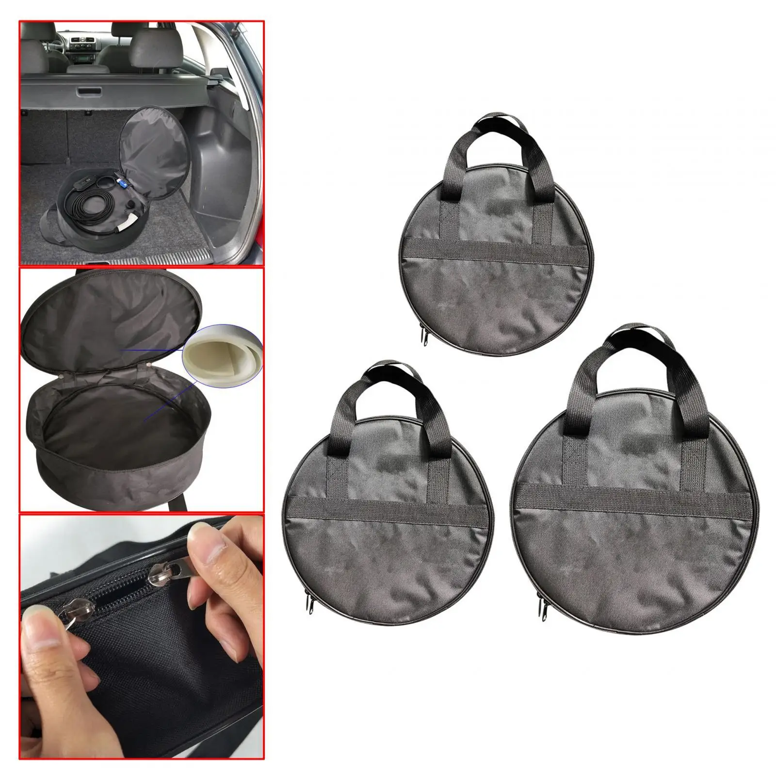 Waterproof EV Cables Storage Bag Cable Carry Case Protective Electric Vehicle Portable Wear Resistant Cords Storage Organizer