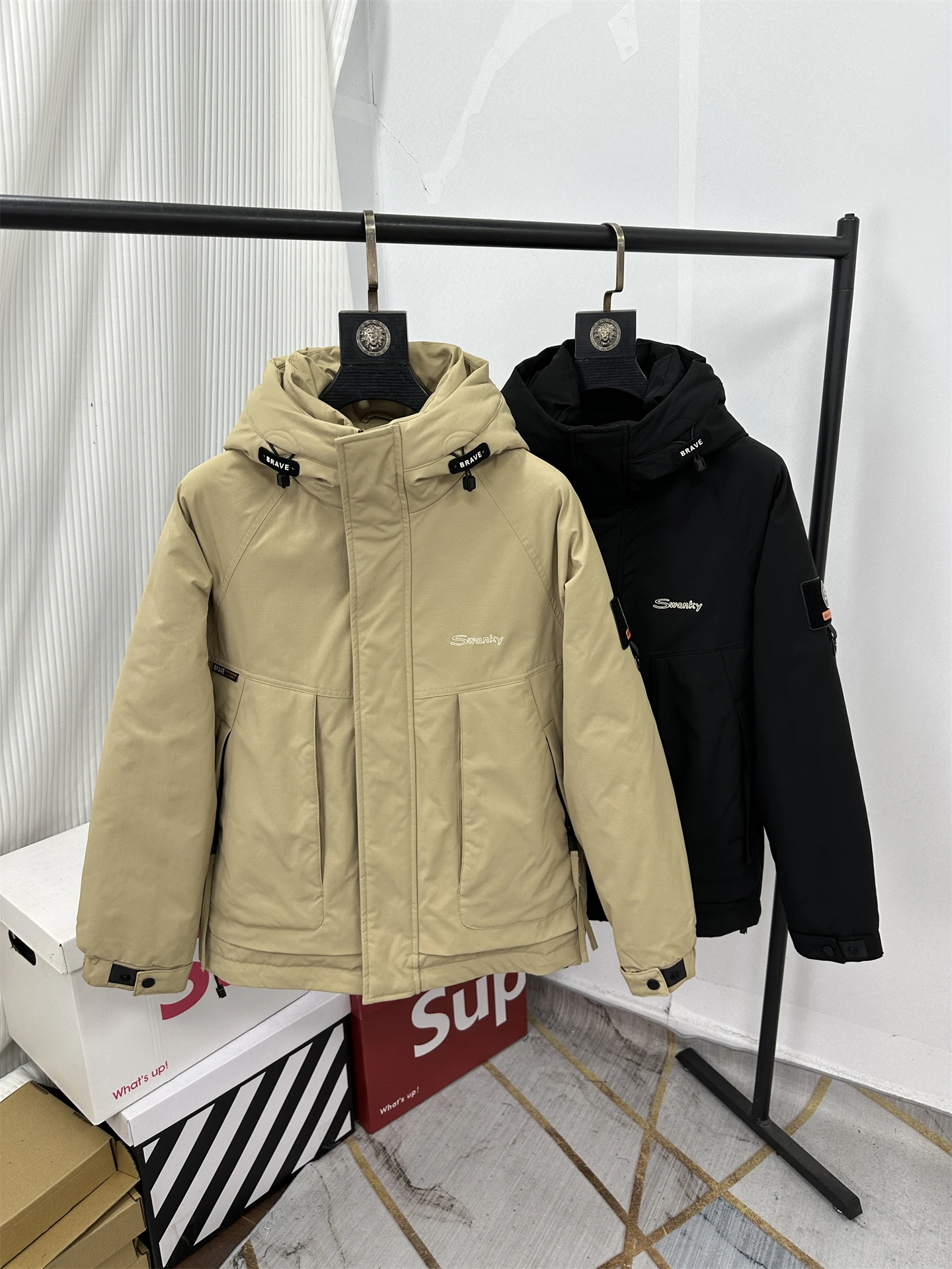 

Утепленная мужская зимняя куртка с капюшоном, ветрозащитная, с длинными рукавами, на молнии, стандартный крой