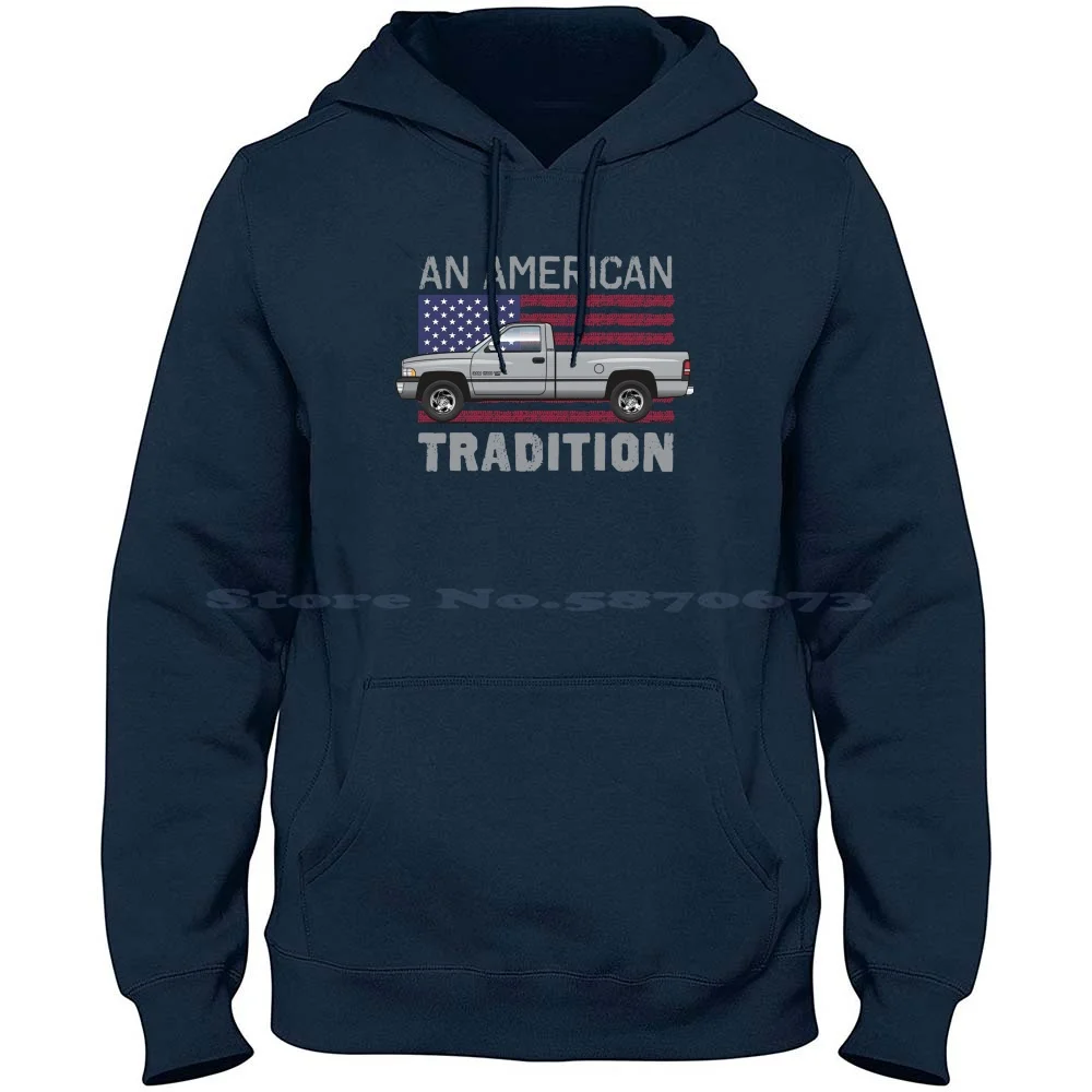 Tradition-Silver 100% Pure Cotton Hoodie Tshirt 1500 2500 Sport 1994 1995 1996 1997 Pickup Truck Slt Laramie 4X4 Lifted