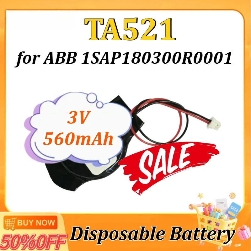 

Литиевая батарея 3V 560мАч TA521 для ABB 1SAP180300R0001, компактная, удобная, литий-марганцевая кнопочная батарейка