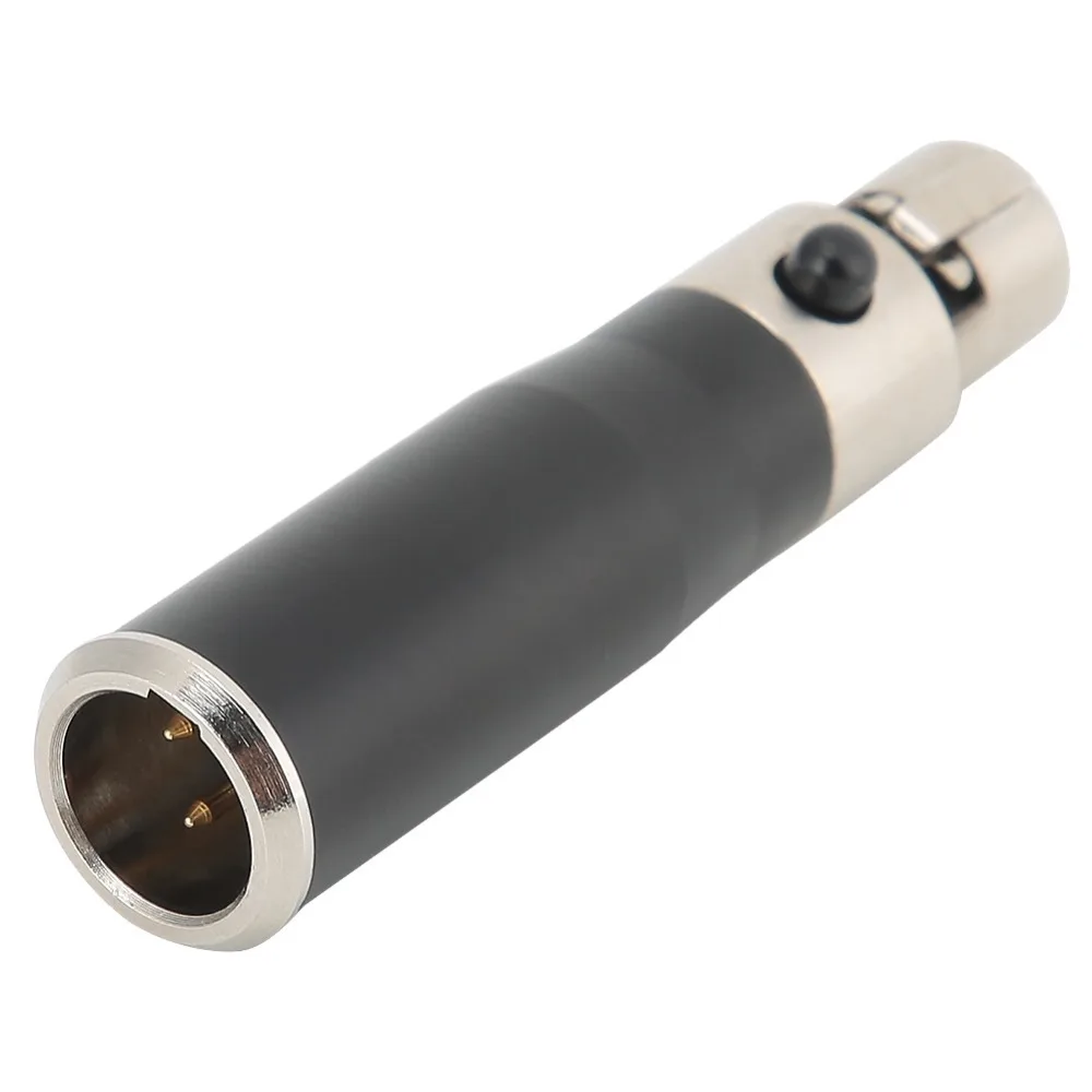 2PCS Durable Zinc Alloy Casing Mini XLR 3pin Male Connector to Mini XLR 4pin Female Microphone Adapter Microphone Connection