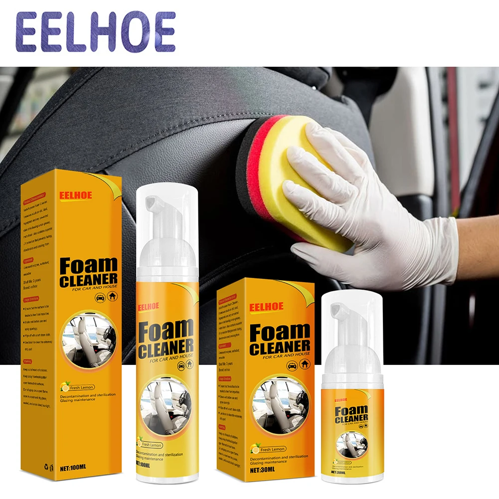 Car Interior Cleaner Spray Multipurpose Foam Cleaner Spray Leather Decontamination Home Kitchen Cleaning Tool