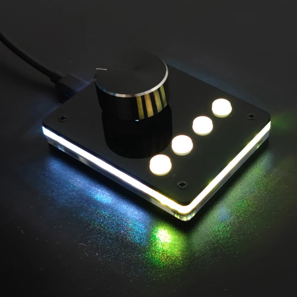 Multimedia Keyboard yang dapat diprogram USB kenop kustom Keyboard Mini makro pengatur Volume (tombol putih kecil)