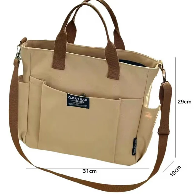 Urban Minimalist Female Student Large Capacity Commuting Horizontal Canvas Single Shoulder Diagonal Cross Portable Tote Bag 5 Urban Minimalist Female Student Large Capacity Commuting Horizontal Canvas Single Shoulder Diagonal Cross Portable Tote – view 5