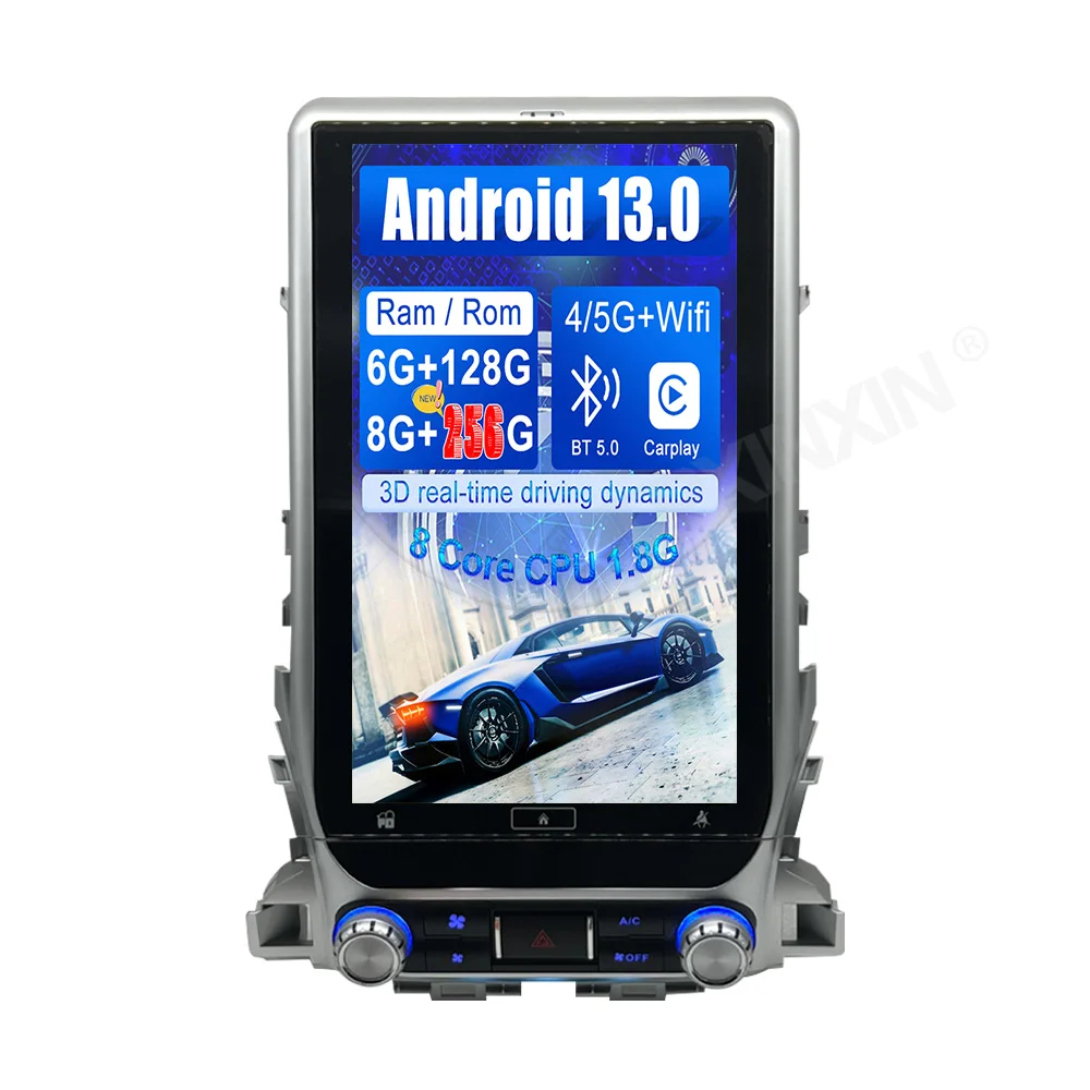 High Quality For Toyota Land Cruiser 2016- 2019 Car Radio Audio 13.8 Inch 256GB Multimedia Player Carplay Android Auto Headunit