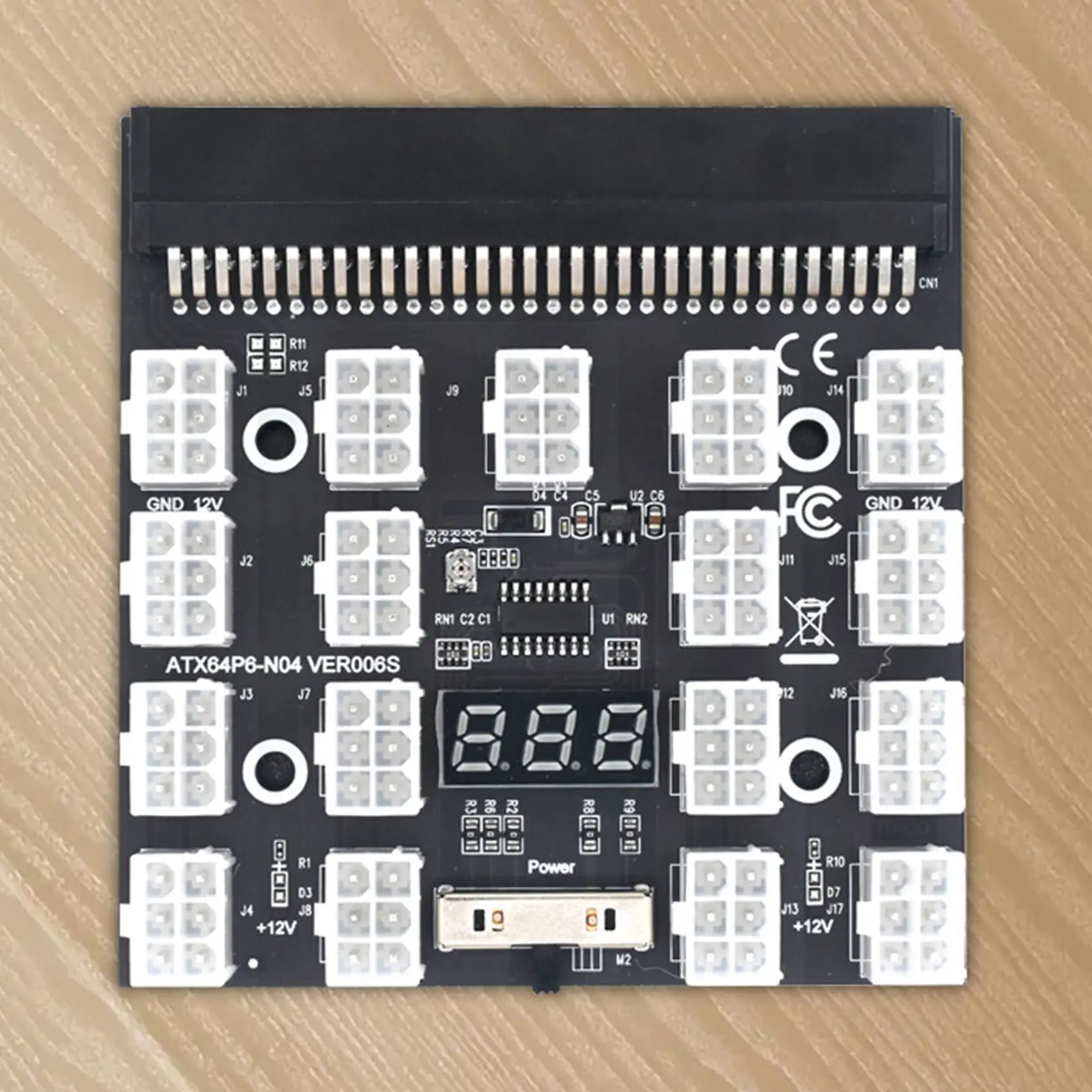 3X Breakout Board 17 Port 6Pin LED Display Power Module Server Card Adapter For HP 1200W 750W PSU GPU Miner Mining BTC