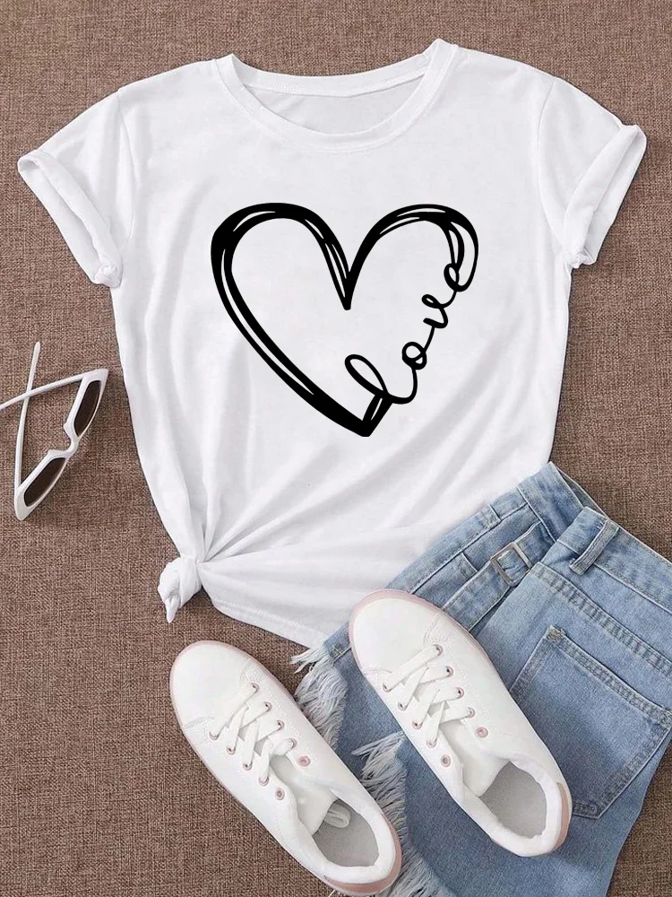 Kaos Ukuran Besar Wanita Atasan Pakaian Lengan Pendek Grafis, Longgar dan Kasual, Lembut dan Nyaman Bernapas, Olahraga Luar Ruangan