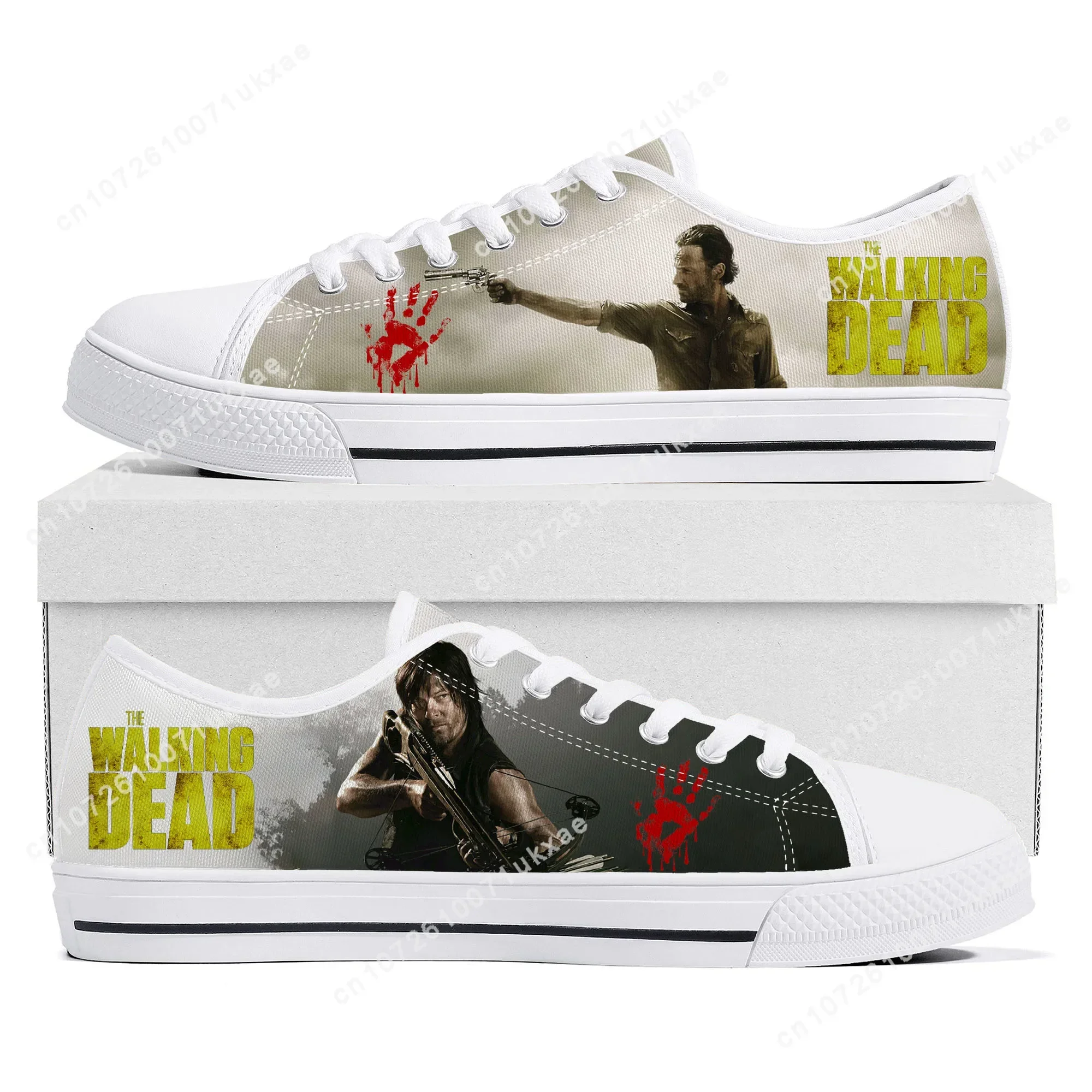 The Walking Dead Horror Low Top Sneakers Mens Womens Teenager Canvas High Quality Sneaker Casual Custom Shoes Customize DIY Shoe