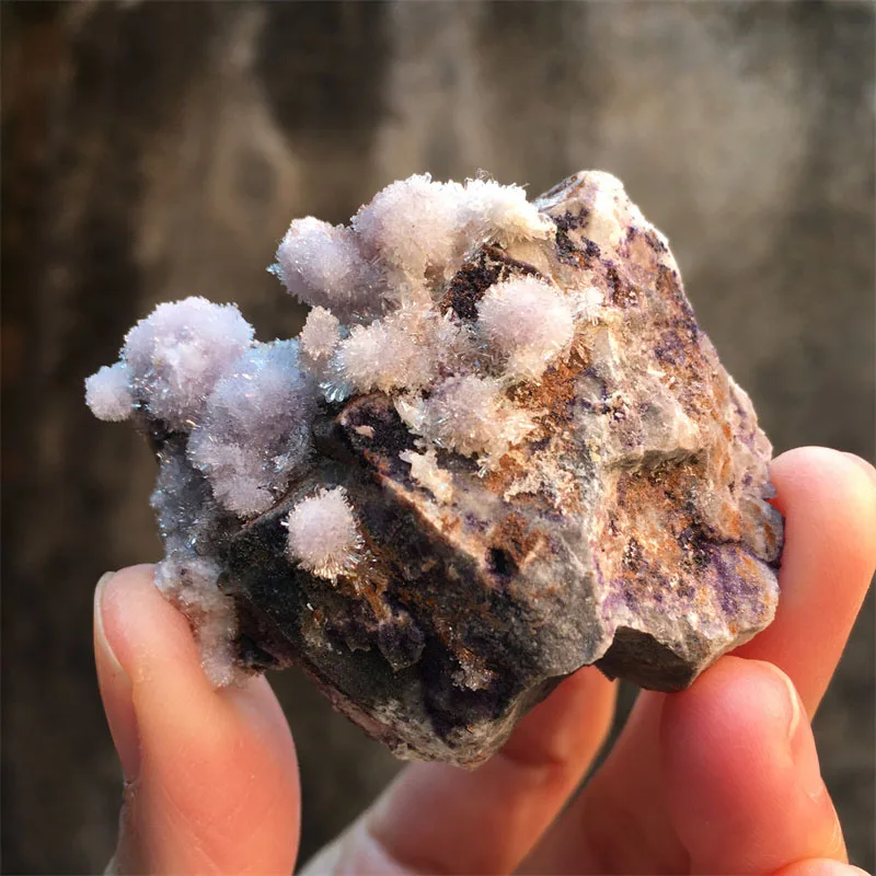 Real Natural Light Purple Creedite Mineral Specimen Crystal Cluster Healing Reiki Stones Home Decor Collection