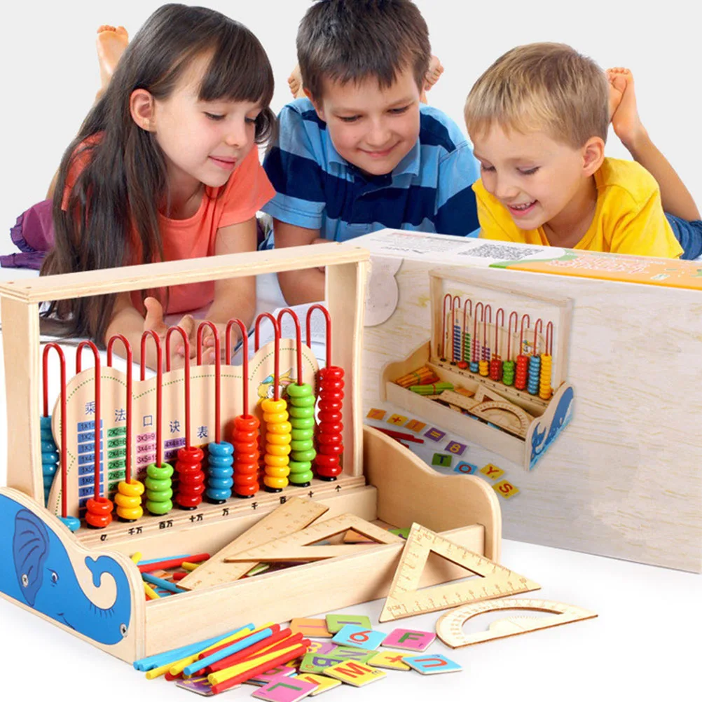 Ábaco de madera para matemáticas, herramientas de aprendizaje, juguetes educativos, cuentas aritméticas preescolares coloridas, desarrollo del cerebro