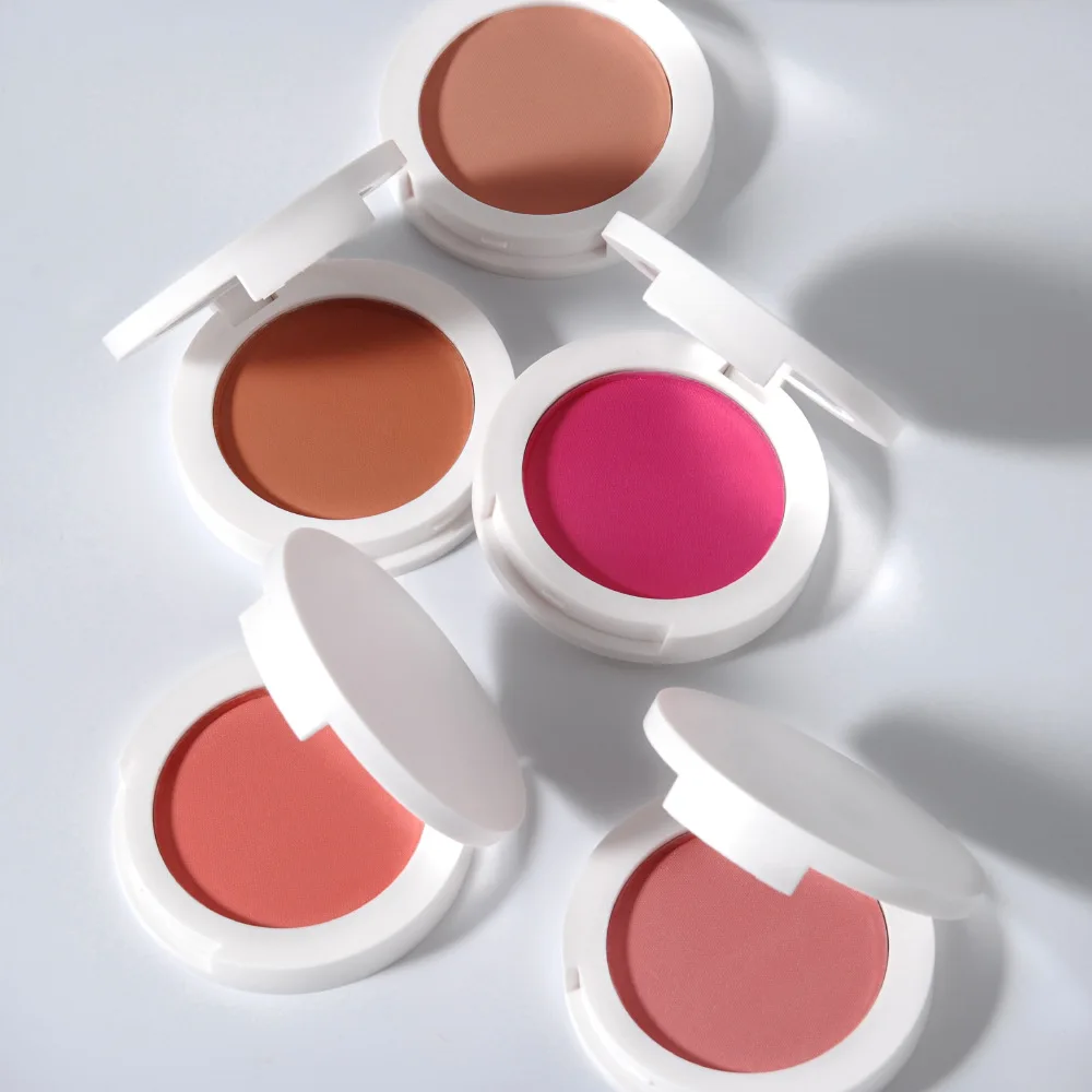 แป้งฝุ่นอัดแข็ง Perona riasan พีชสีชมพูจานกลม12สีสินค้าตรา
