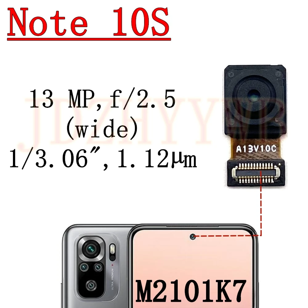 Rear Front Camera For Xiaomi Redmi Note 10S Frontal Selfie Facing Main Wide Back Camera Module Flex Cable Replacement