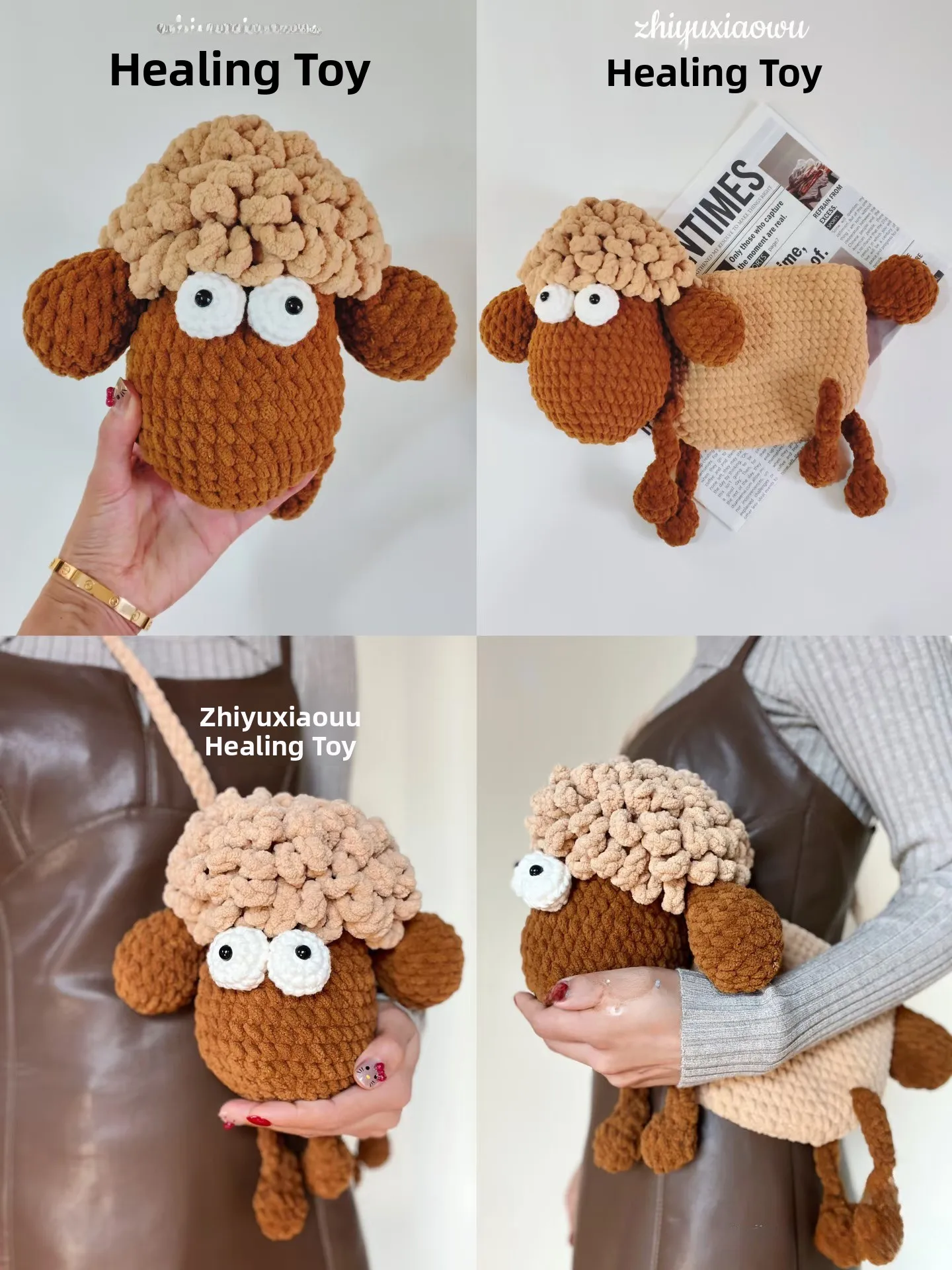 Handmade Crossbody Shoulder Bag DIY Knitting Material Kit Yarn Time Killer Gift for Leisure And Craftsmanship