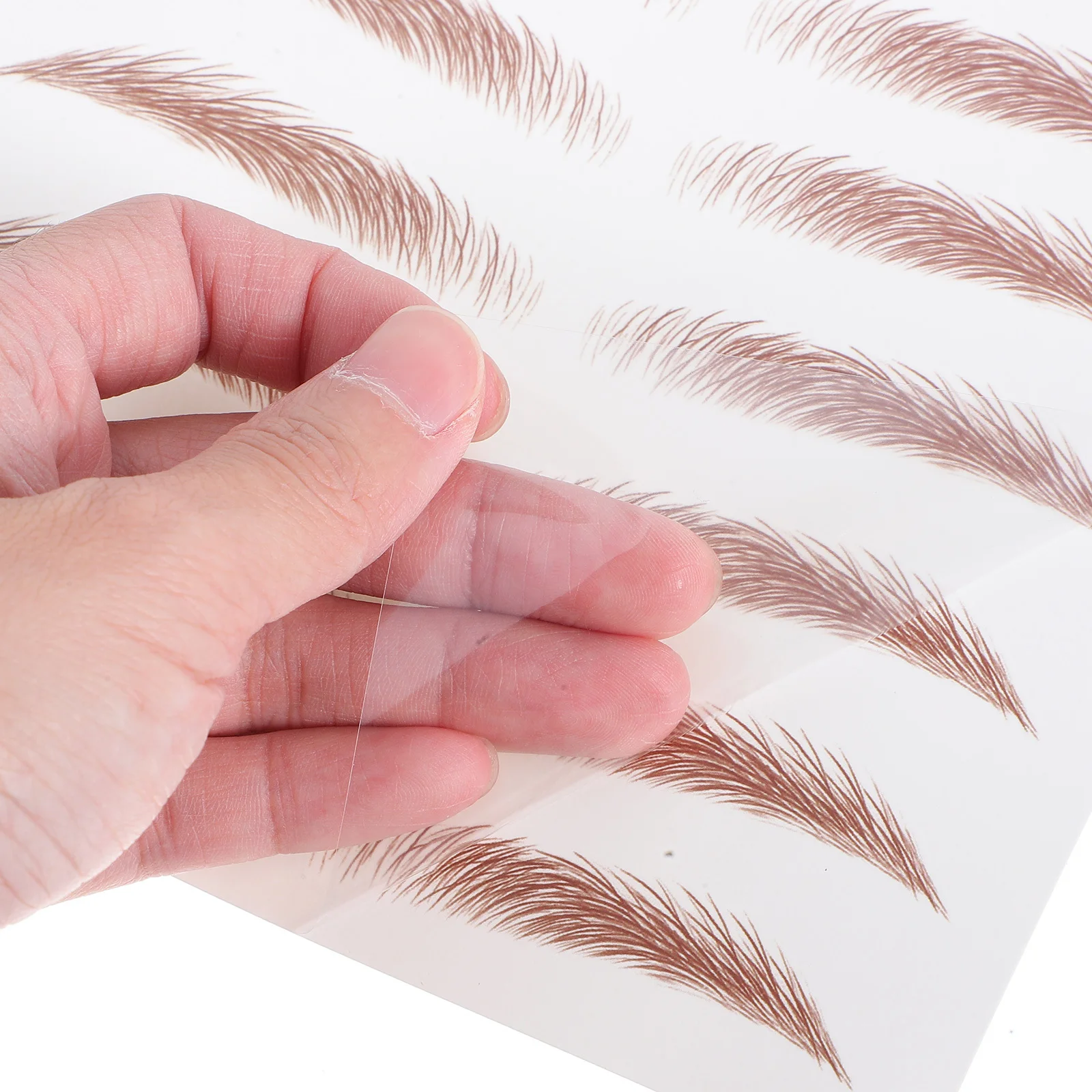 6 fogli Trasferimenti per sopracciglia impermeabili 3D Adesivi temporanei naturali marroni Timbri per sopracciglia adesivi realistici per le donne