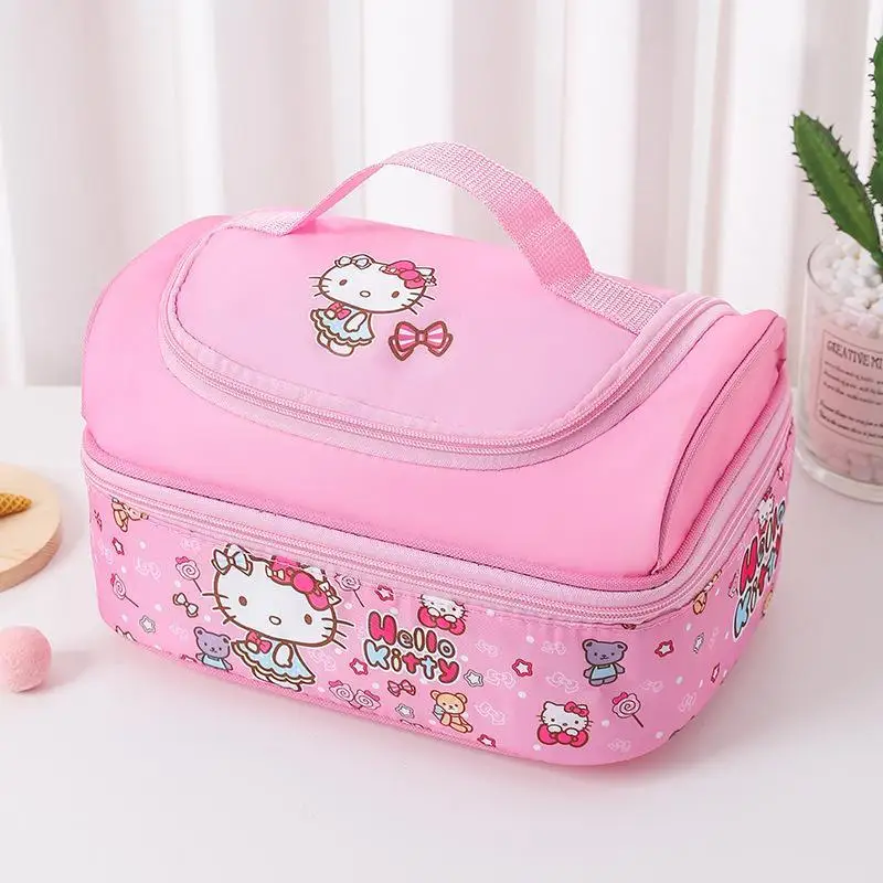 

Сумка-бенто с героями мультфильмов Sanrio Hello Kittys Kuromi, ручная портативная красивая сумка-бокс для обеда, водонепроницаемая утолщенная сумка большой емкости