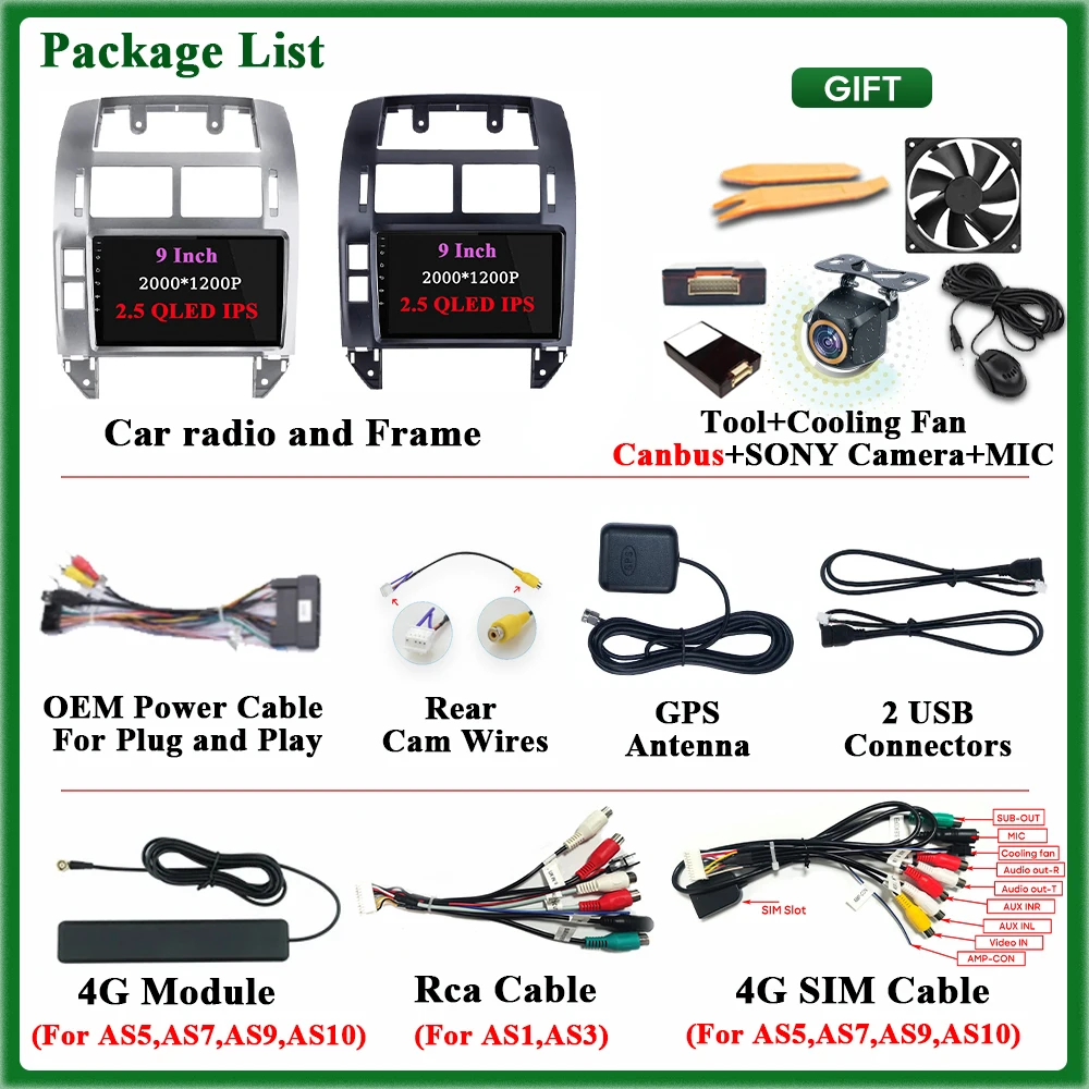 Radio de coche Carplay para Volkswagen Polo Mk4 IV 2001-2009 navegación GPS Android Auto reproductor Multimedia estéreo 5G Wifi vídeo DVD