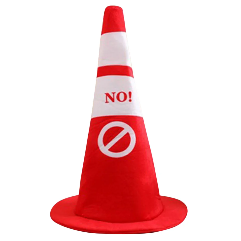 1PC Plush Traffic Cone Hat Unique Halloween Headwear Safety Cone Shape Carnival Decor Cosplay Accessory Adult Party Props