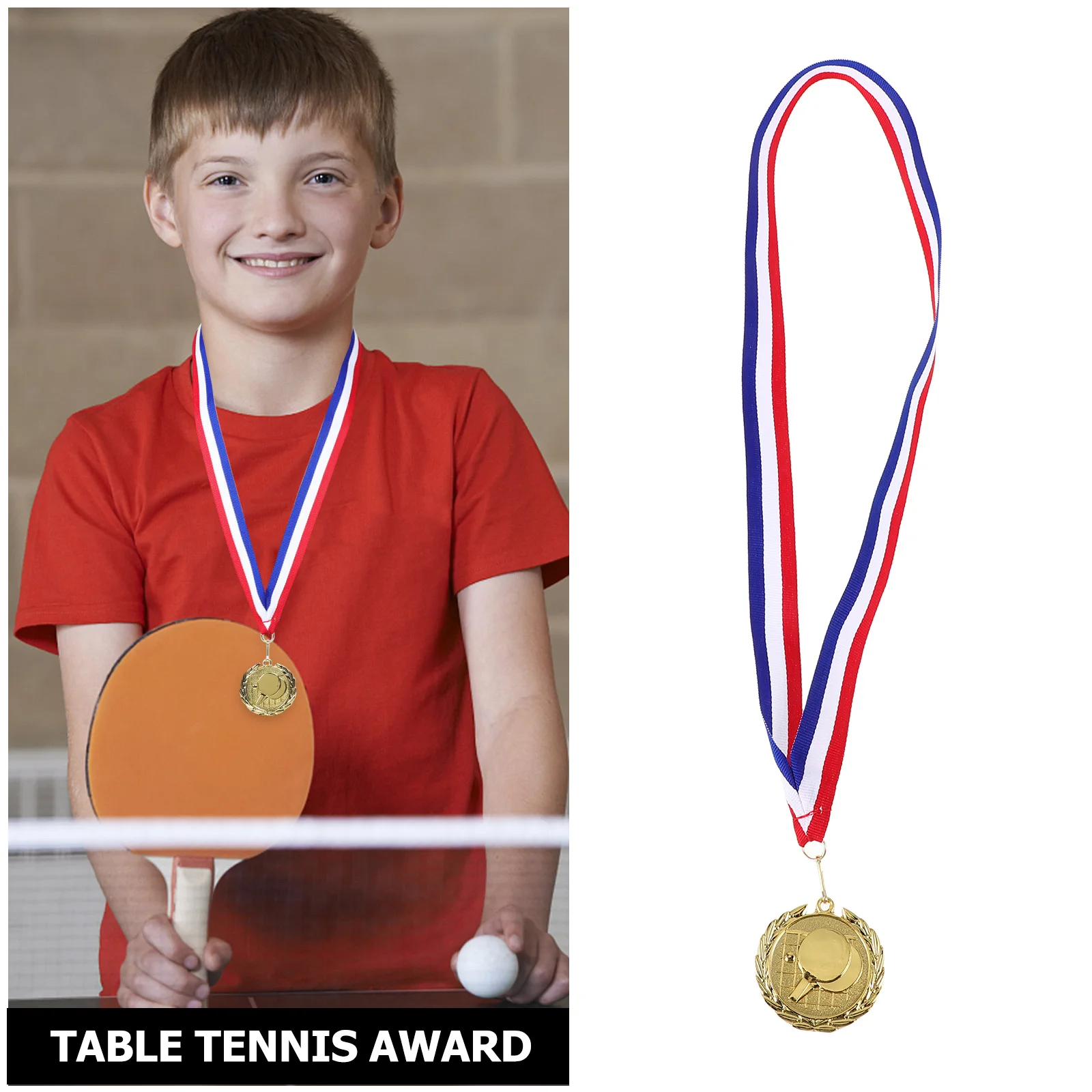 ميدالية معدنية لتحقيق الطلاب في مسابقات تنس الطاولة وسام جائزة سبائك الزنك مع تصميم قوي للشريط للمدرسة