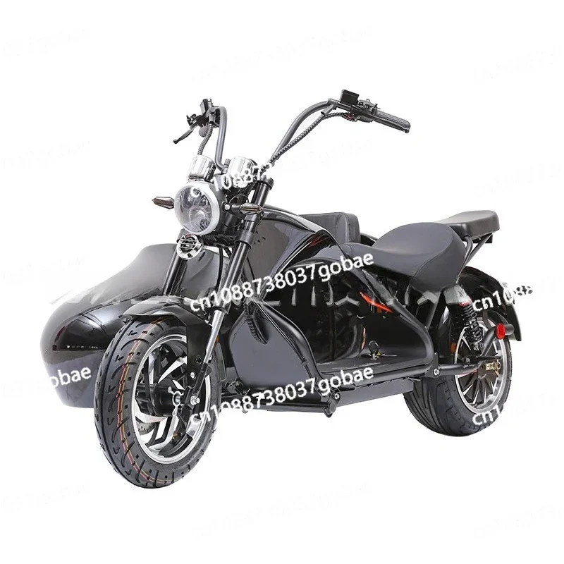 Single motor retro style freight three-wheeled electric vehicle, three-wheeled electric vehicle with sidecar, mobile trend