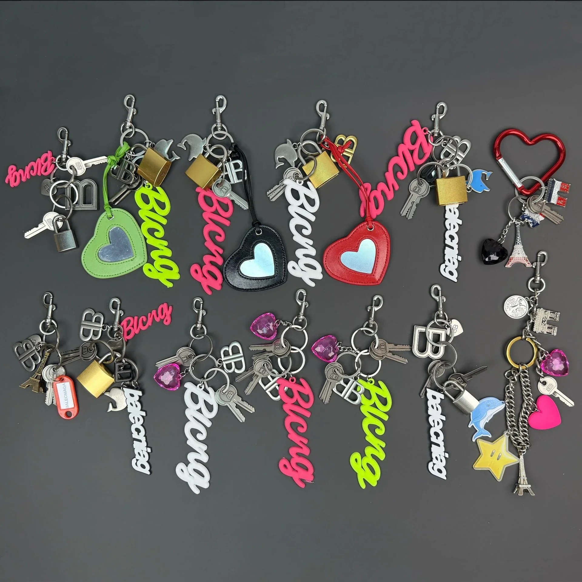 

New Retro Lock Metal Shoulder Bag Handheld Crossbody Bag Pendant Keychain Jewelry Bag Shoulder Strap Accessories